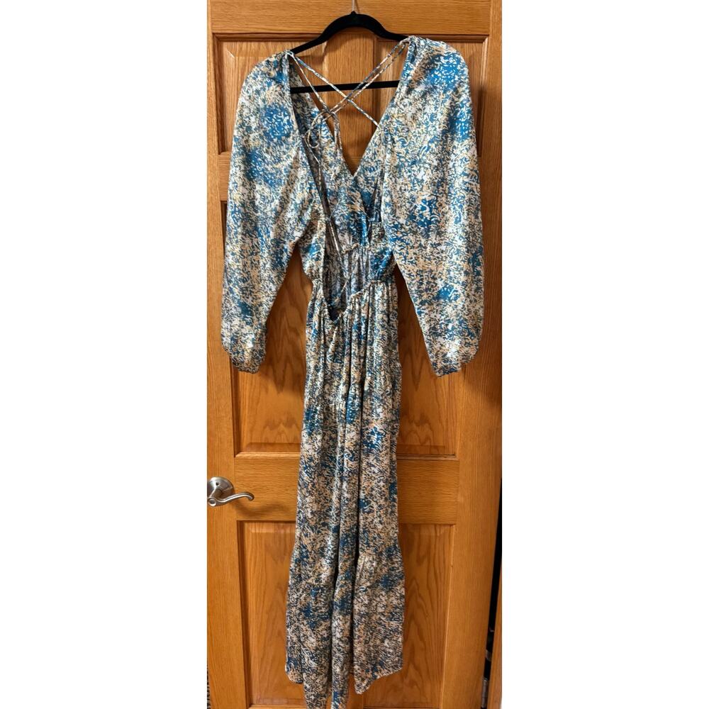 Chic Maje Tiered Printed Satin Maxi Dress - Size 4, NWT! - Picture 5 of 7